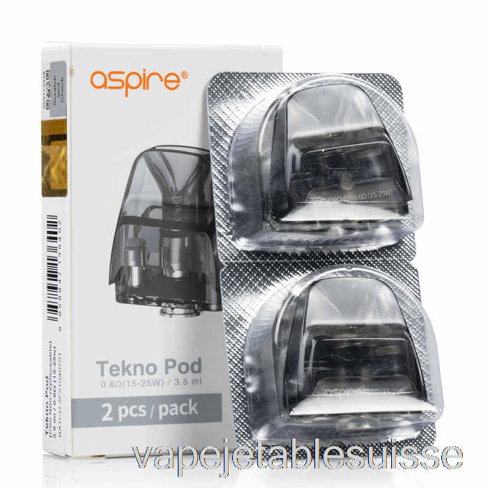 Vape Suisse Aspire Tekno Pods De Remplacement [bobine Non Remplaçable] Pods Tekno De 3,5 Ml - 0,6 Ohm